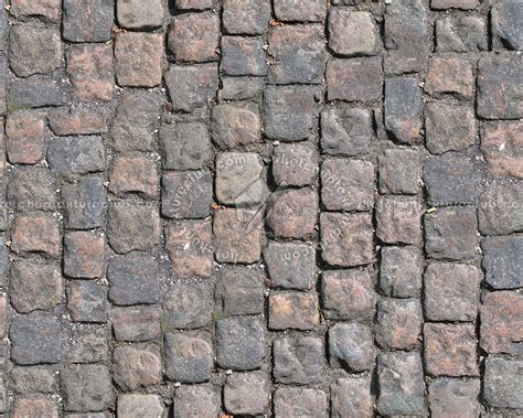 Damaged street paving cobblestone texture seamless 07446