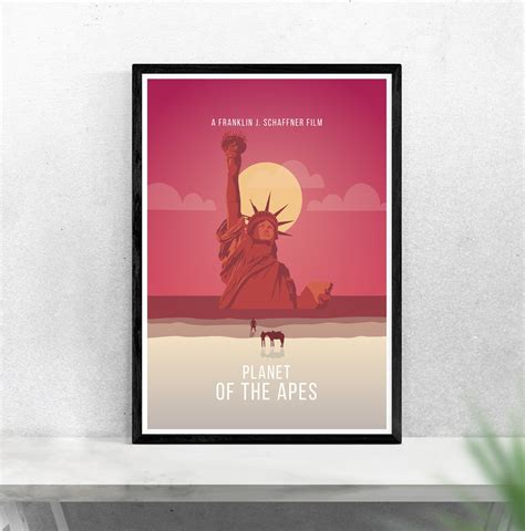 Planet of the Apes inspired print minimalist movie poster / | Etsy