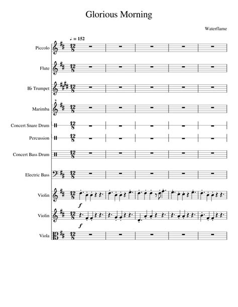 Glorious Morning (Age of War theme) Sheet music for Flute, Violin, Piccolo, Trumpet | Download ...