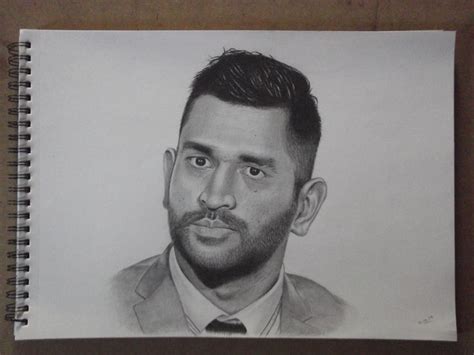 Pencil Drawing Ms Dhoni