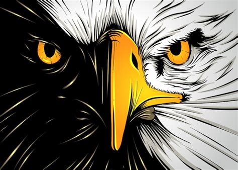 Premium Vector | Powerful eagle face