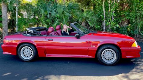 1988 Ford Mustang GT Convertible - Red Exterior Over Red Interior - Third Generation - YouTube