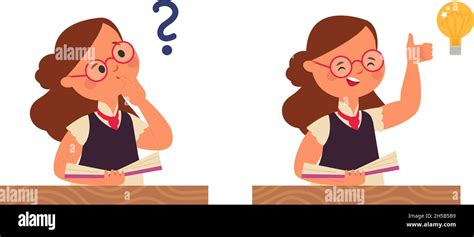 Cartoon confused female face thought Cut Out Stock Images & Pictures ...