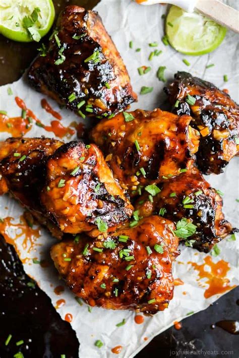 Sweet & Spicy Honey Sriracha Grilled Chicken Thighs Recipe