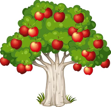 Apple tree isolated on white background 2119934 Vector Art at Vecteezy