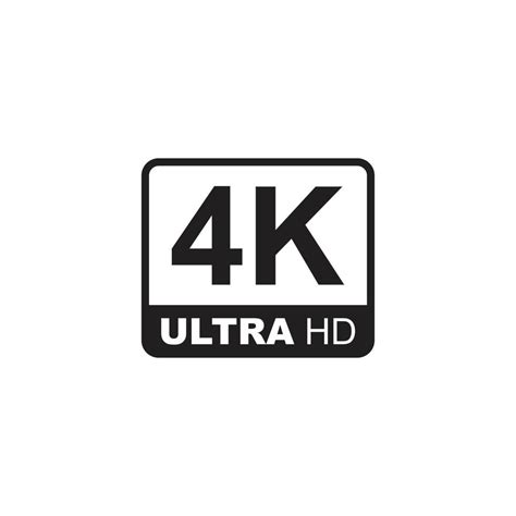 eps10 black vector 4K Ultra or UHD 2160p icon isolated on white ...