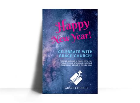 New Year Church Poster Template | MyCreativeShop