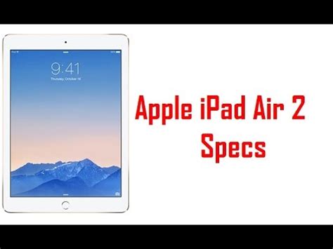 Apple iPad Air 2 Specs & Features - YouTube