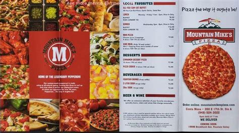 Online Menu of Mountain Mikes Pizza Restaurant, Costa Mesa, California, 92627 - Zmenu