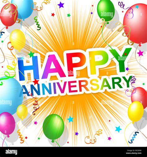 Happy Anniversary Indicating Joy Celebrate And Greeting Stock Photo - Alamy