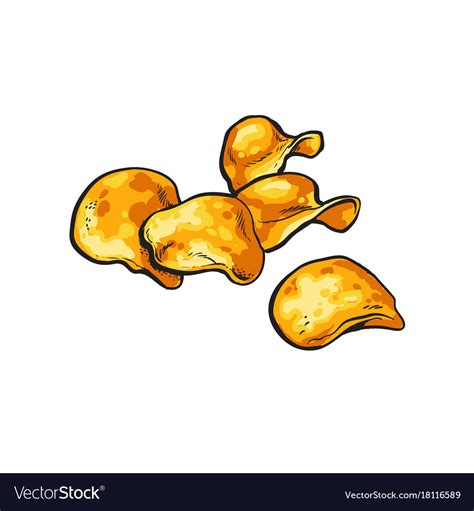 Hand drawn potato chips Royalty Free Vector Image