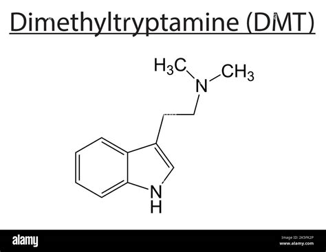 DMT Dimethyltryptamine Molecular structure vector skeletal formula ...