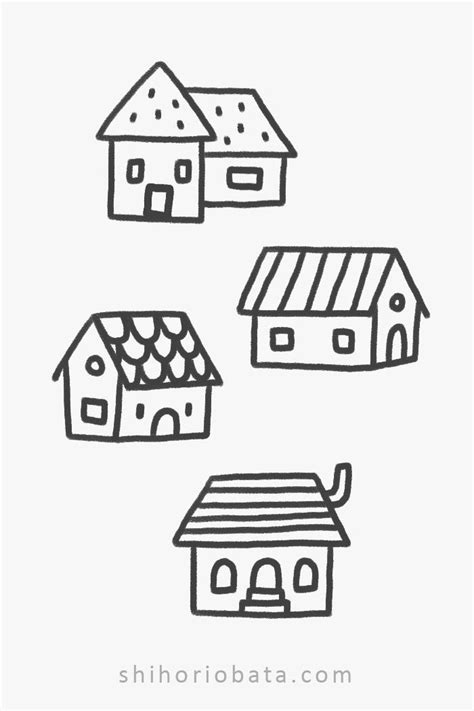 21 Easy House Drawing Ideas | Simple house drawing, House doodle, House drawing