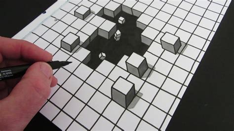 How to Draw a Hole: 3D Illusion | 3d bilder zeichnen, Coole optische ...