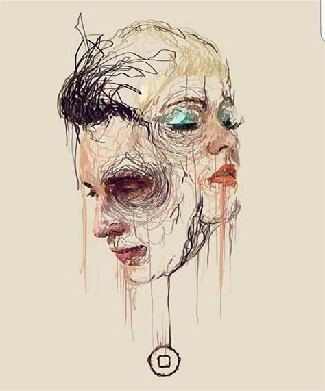 I like how the two faces are linked together | Art painting, Portrait ...