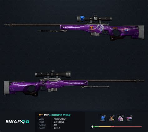 [H] AWP | Lightning Strike StatTrak Factory New w/ Titan holo scope, Mystik holo t2, Ldlc holo ...