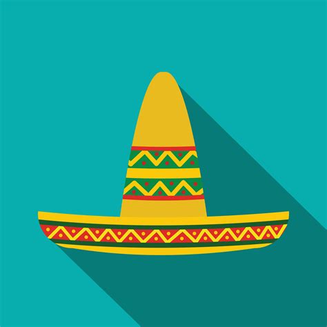 Sombrero icon, flat style 14363757 Vector Art at Vecteezy