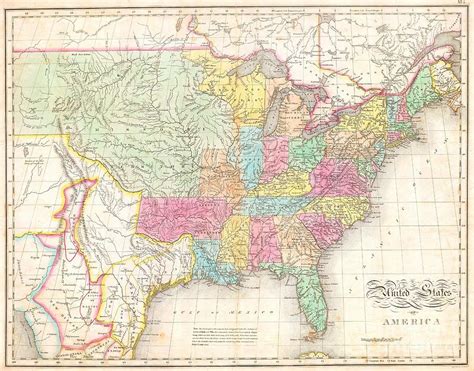 1823 Melish Map of the United States of America Photograph by Paul ...