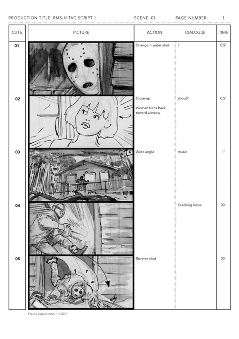 Apple Pages Anime Storyboard Template for 2.00:1 aspect ratio on DIN A4 ...