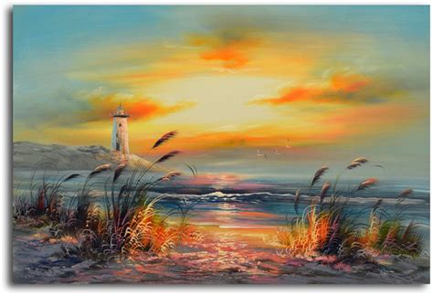 'Sunrise in Rodanthe' Painting on Canvas | Landscape paintings acrylic, Abstract canvas painting ...