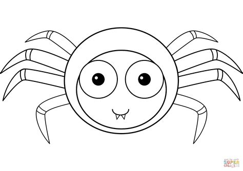 Cute Cartoon Spider coloring page | Free Printable Coloring Pages