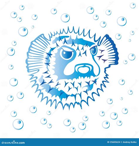 Balloonfish stock vector. Illustration of drawing, aquarium - 25605624