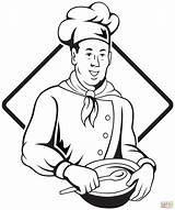 Chef Coloring Pages Girl Cooking Printable Kids Cartoon Sketch  sketch template