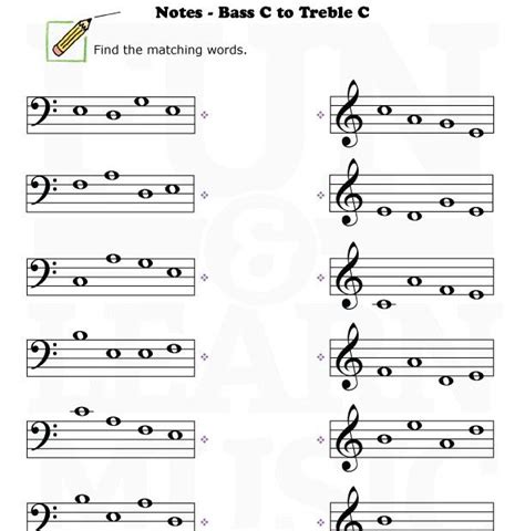 Music-Worksheets-Notes-BassClef-TrebleClef-BC-TC-002 | Music theory worksheets, Teaching music ...