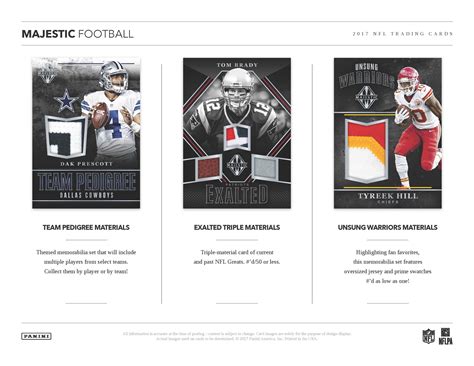 2017 Panini Majestic NFL Football Cards NEW brand Focuses on ON-CARD ...