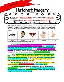 Imagery Lesson Activity for Hatchet by Gary Paulsen | Imagery activities, Hatchet novel study ...