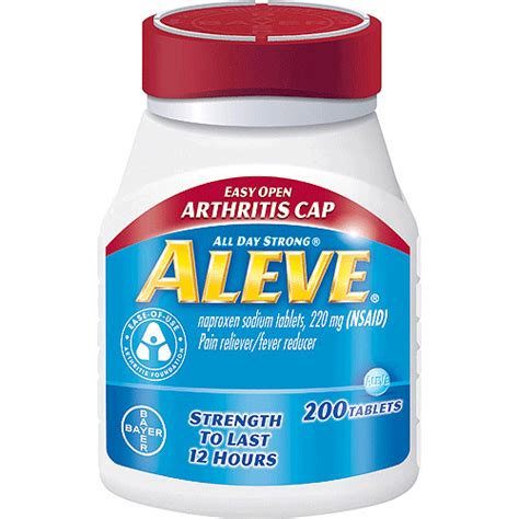 Aleve Arthritis Easy Open Cap with Soft Grip Bottle, 200 Tablets — Mountainside Medical Equipment