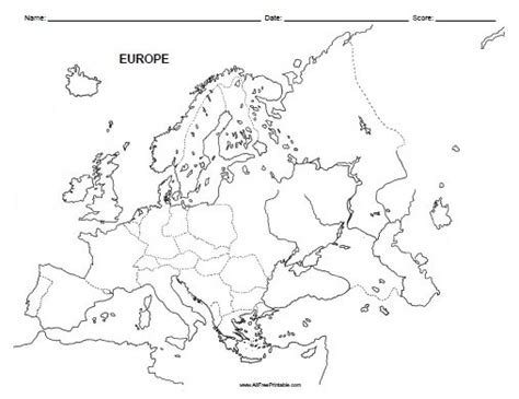 Europe Blank Map – Free Printable