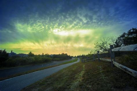 Madaket Road Sunset Nantucket Island Stock Image - Image of island ...