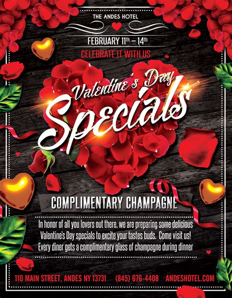 VALENTINE’S DAY SPECIALS AND COMPLIMENTARY CHAMPAGNE | Watershed Post