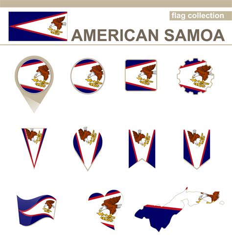 American Samoa Flag Collection 5729093 Vector Art at Vecteezy