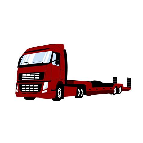 Semi Truck Side View Vector