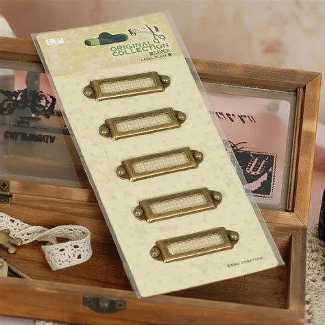 antique brass finish label holders,handmade metal label frames for file cabinet 5 pcs/set-in ...