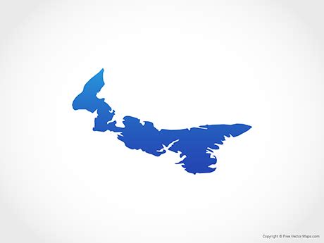 Printable Vector Map of Prince Edward Island - Blue | Free Vector Maps