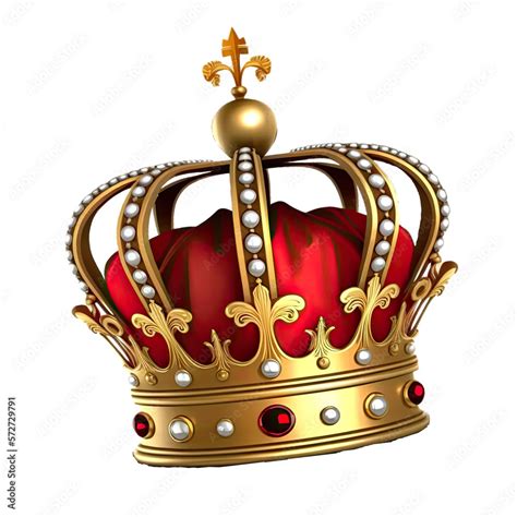 Red king crown. Classic king’s crown isolated on a transparent ...