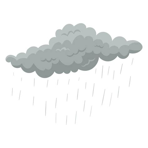 Grey clouds with rain. Drawing of rain or thunder cloud isolated on ...