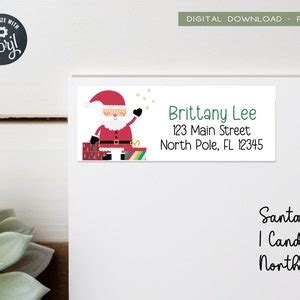Printable Christmas Address Label Template Christmas Card Address Stickers Holiday Card Return ...