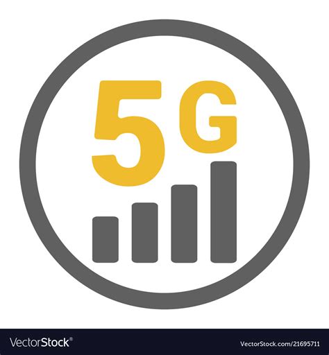 Flat 5g gsm signal strength indicator Royalty Free Vector