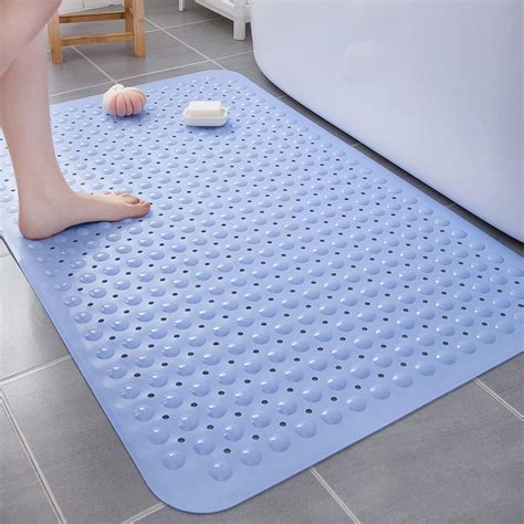 Amazon.com: Shower Mat Non Slip,Oversized Bath Mats for Bathroom Tub,with Drain Holes and ...