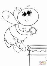 Cartoon Honey Bee coloring page  Free Printable Coloring Pages sketch template