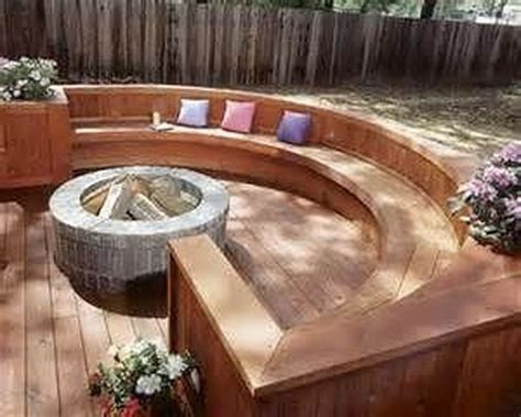 Easy DIY Wooden Deck Design For Your Home 13 | Deck fire pit, Fire pit backyard, Backyard fire