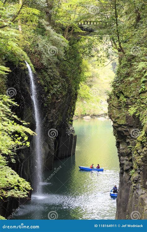 Waterfall in Takachiho Gorge in Kyushu Editorial Photo - Image of ...