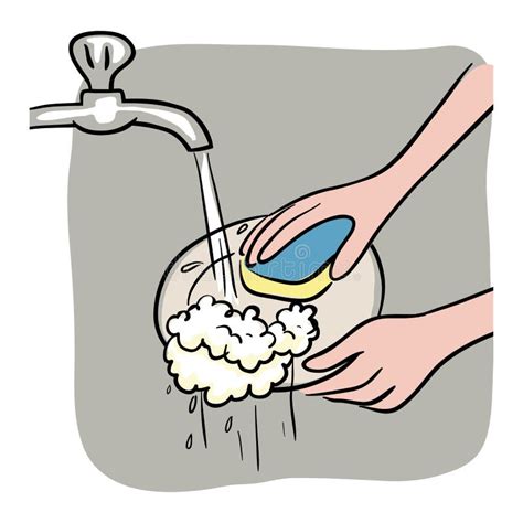 Washing dishes clip art stock vector. Illustration of soap - 246180412