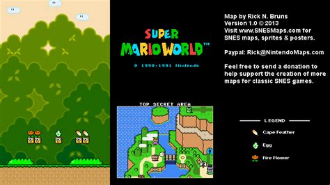 Super Mario World - Top Secret Area Super Nintendo SNES Map