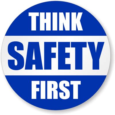 Think Safety First Hard Hat Decals Signs, SKU: HH-0267