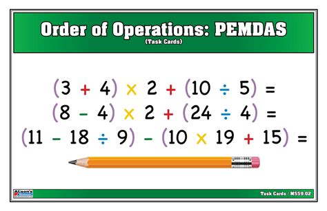 Montessori Materials: Order of Operations: PEMDAS (Task Cards)